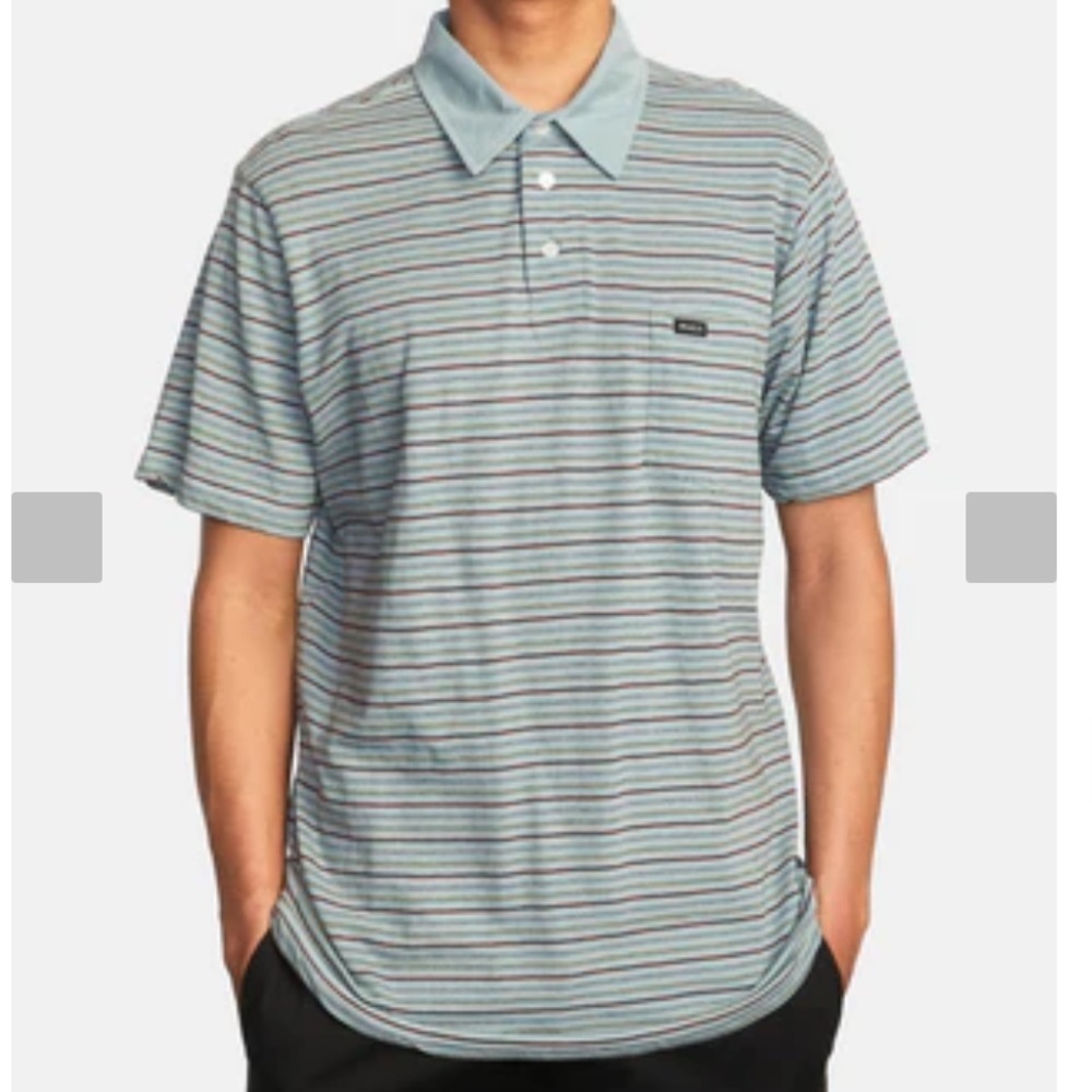 RVCA Mens Knit Cassady Stripe Polo